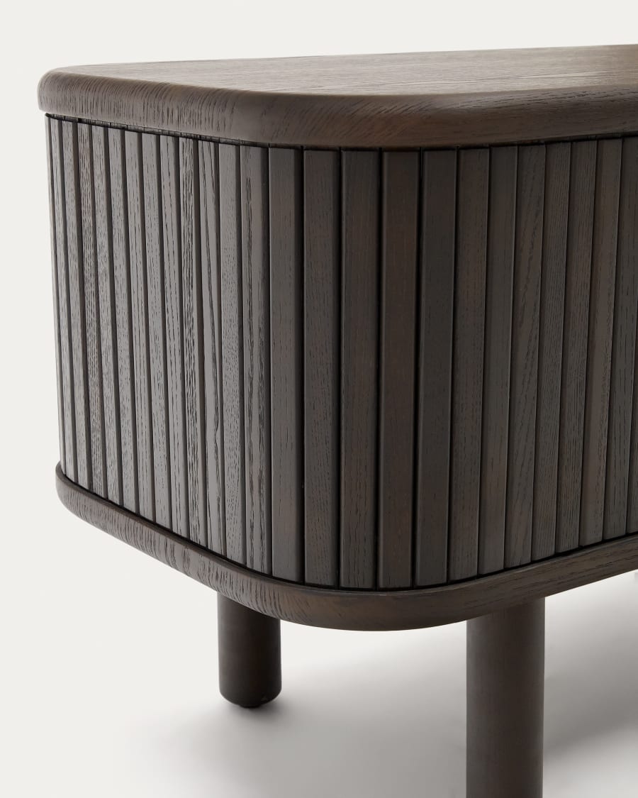 Dark Wood Japandi Bedside Table