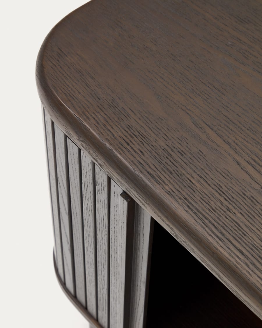 Dark Wood Japandi Bedside Table