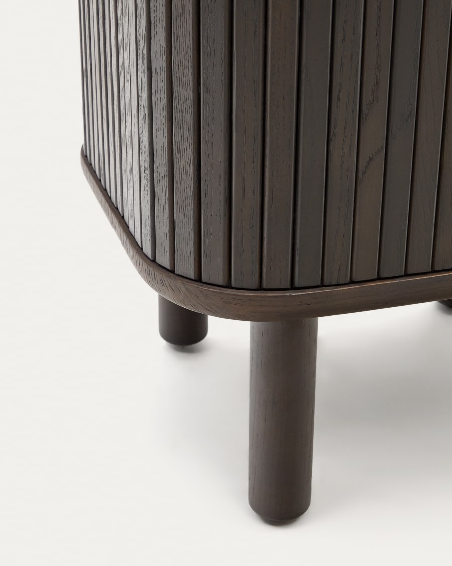 Dark Wood Japandi Bedside Table