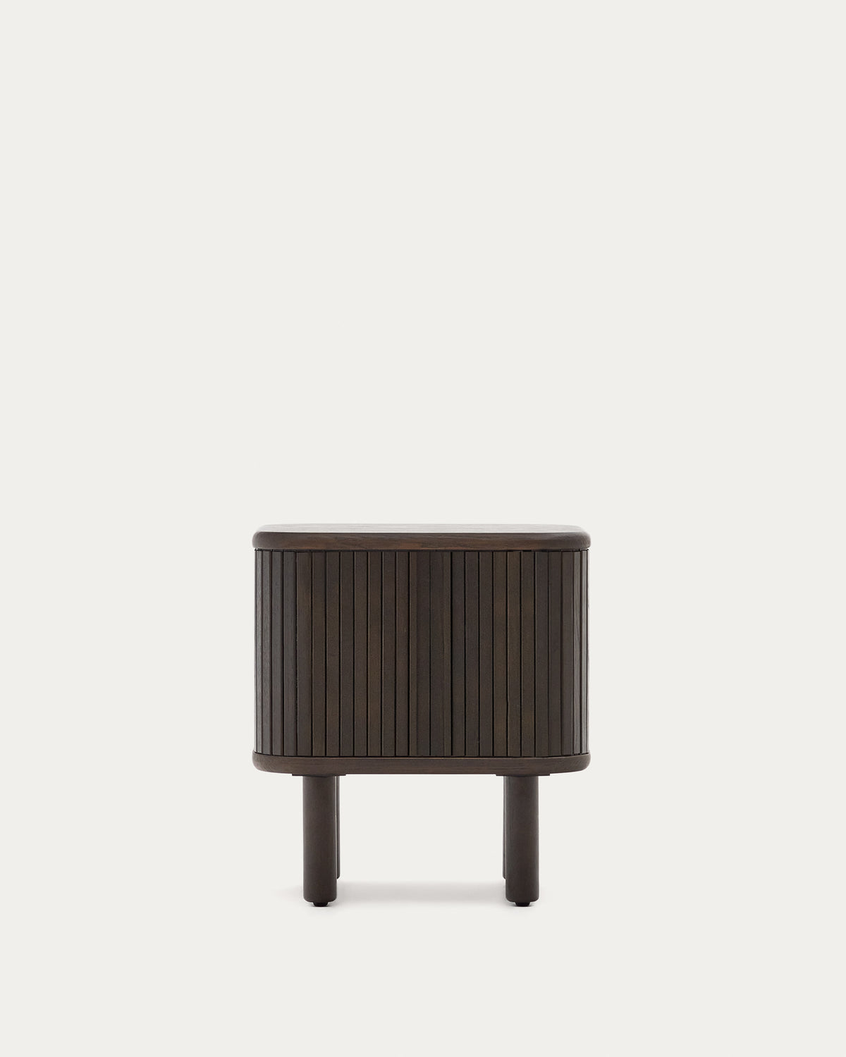 Dark Wood Japandi Bedside Table in ash veneer
