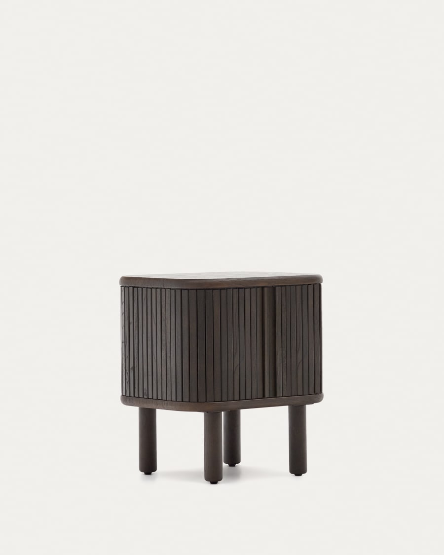 Dark Wood Japandi Bedside Table