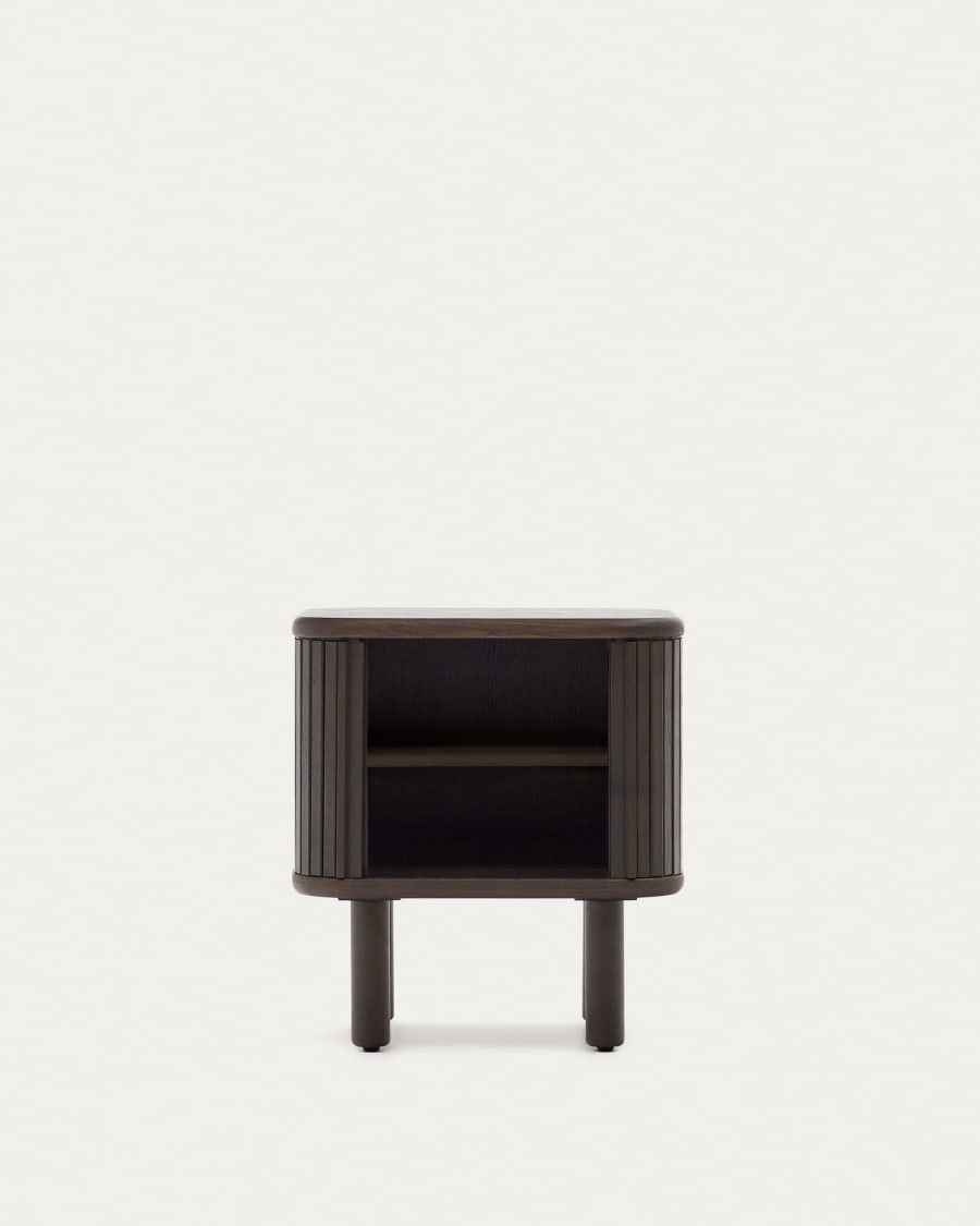 Dark Wood Japandi Bedside Table