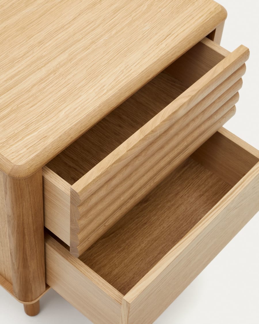 Japandi Nightstand with Drawers