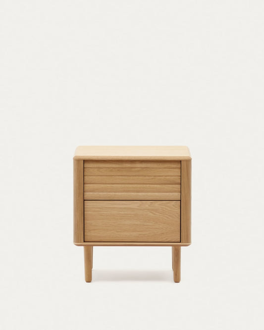 Japandi Nightstand with Drawers