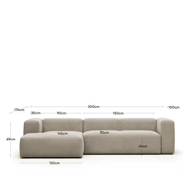 Japandi Chaise Sofa | Blok