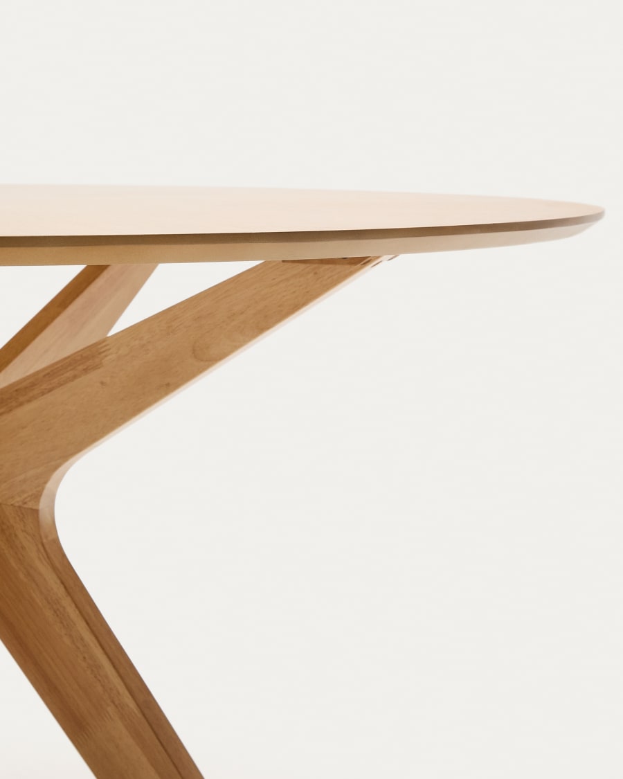 Japandi Light Wood Round Dining Table