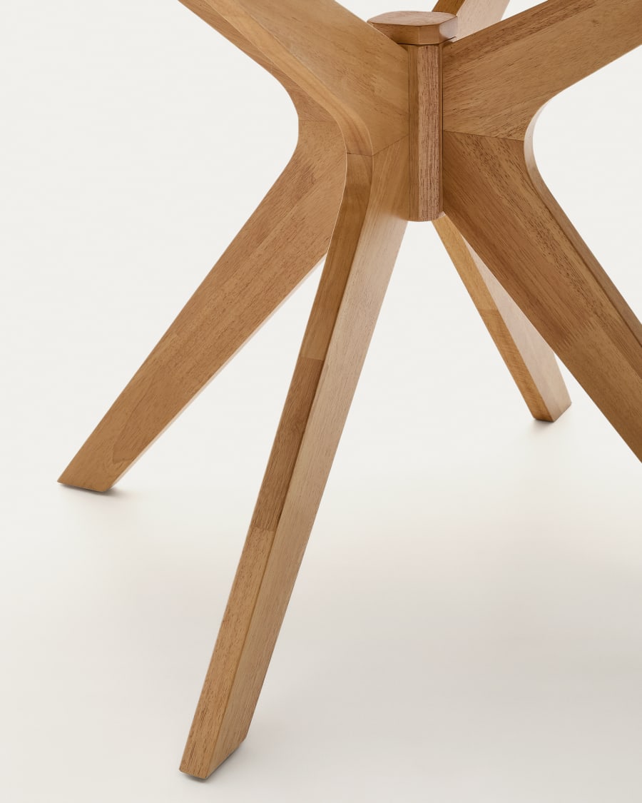 Japandi Light Wood Round Dining Table