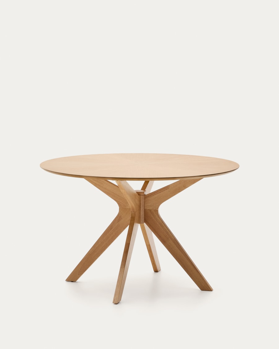 Japandi Light Wood Round Dining Table