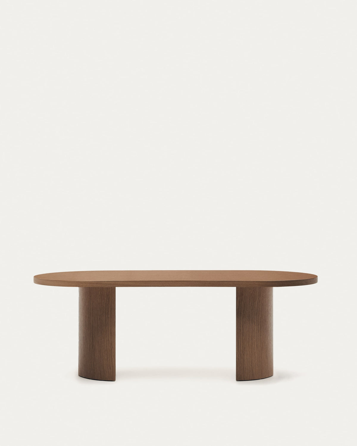 Japandi Oval Dining Table in dark walnut veneer