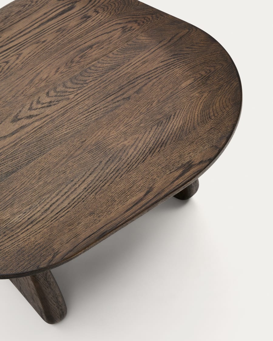 Dark Wood Japandi Side Table