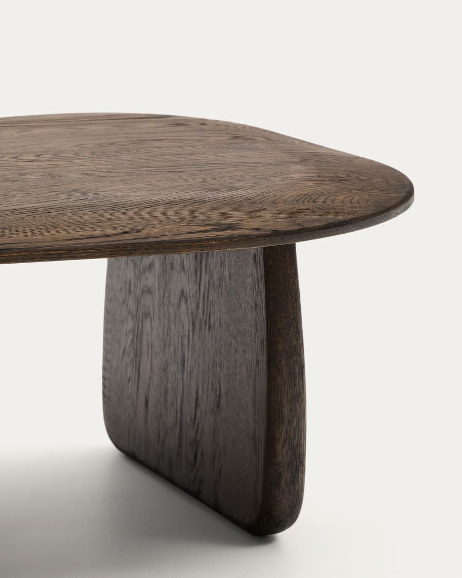 Dark Wood Japandi Side Table