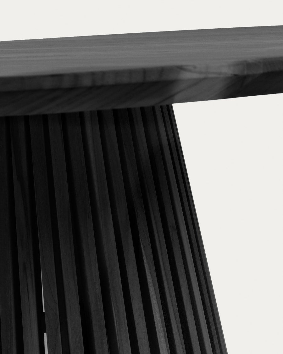 Japandi Black Wood Round Table