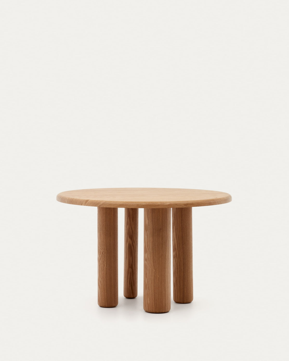 Japandi Round Table for 4 People in natural ash veneer