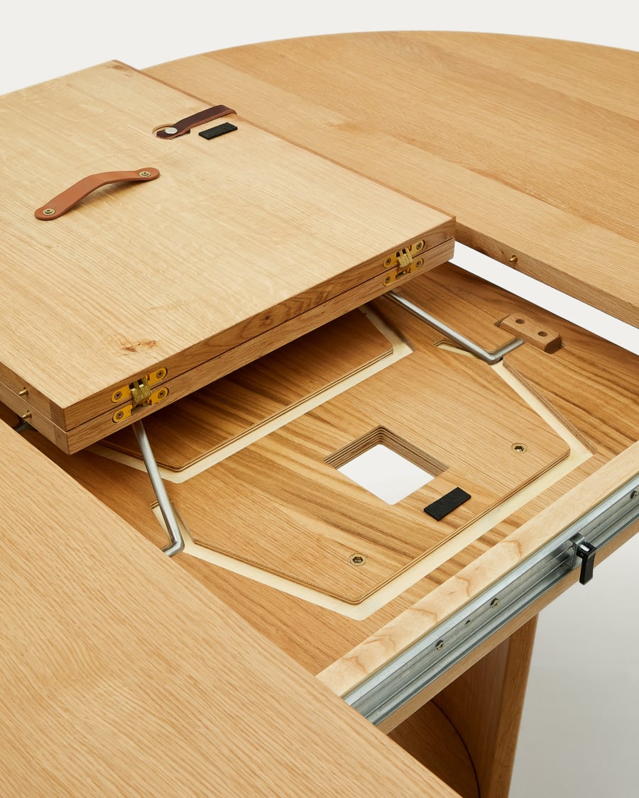 Japandi Round Extendable Table
