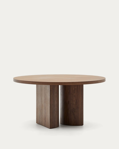 Round Japandi Wooden Table