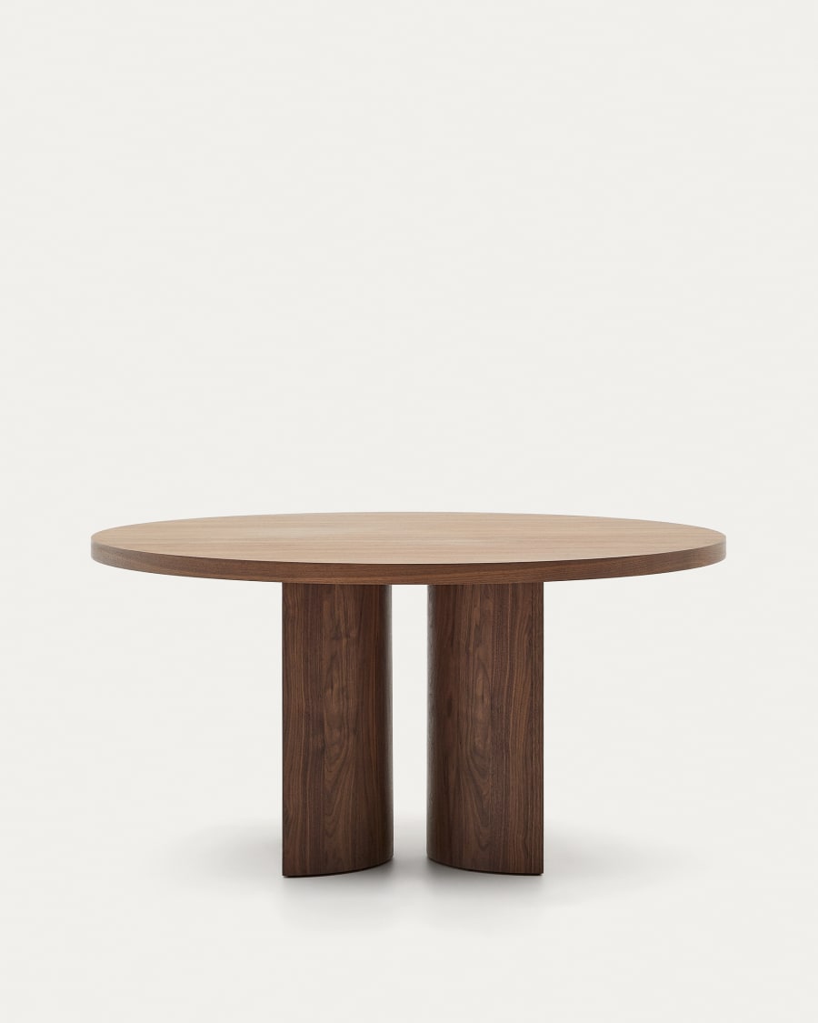 Round Japandi Wooden Table