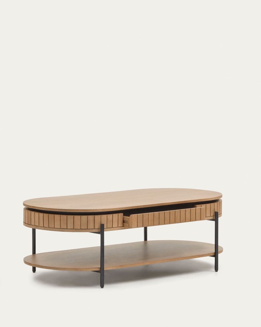 Japandi Coffee Table with Drawer