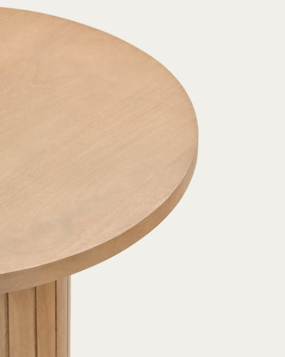 Japandi Round Wood Side Table