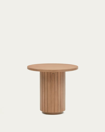 Japandi Round Wood Side Table