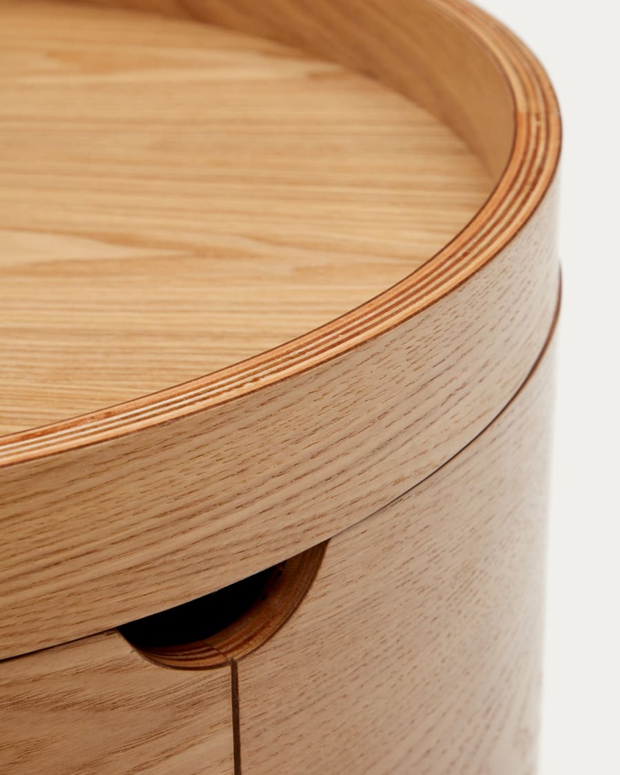 Round Japandi Nightstand