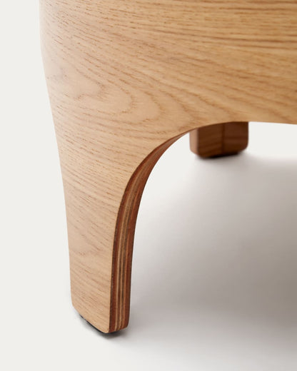 Round Japandi Nightstand