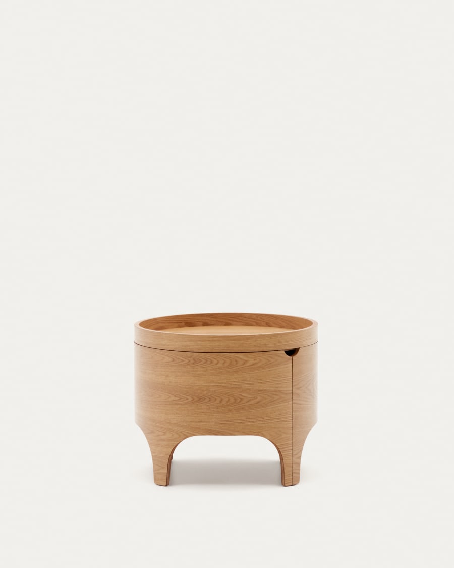 Round Japandi Nightstand