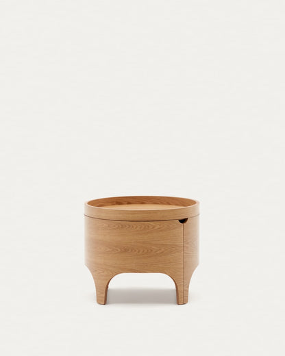 Round Japandi Nightstand