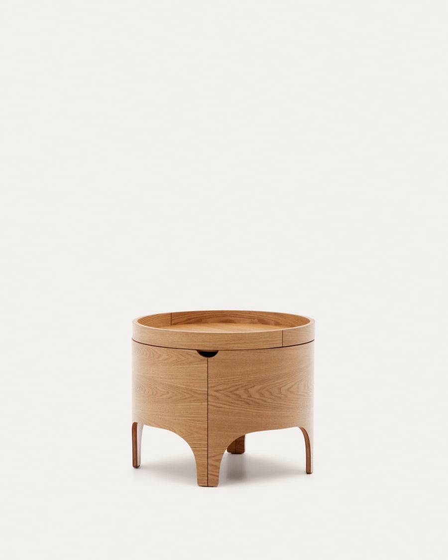 Round Japandi Nightstand