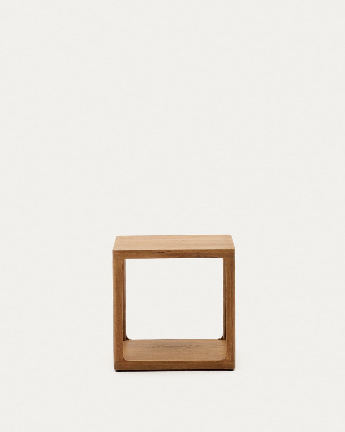 Japandi Square Side Table in brushed natural oak