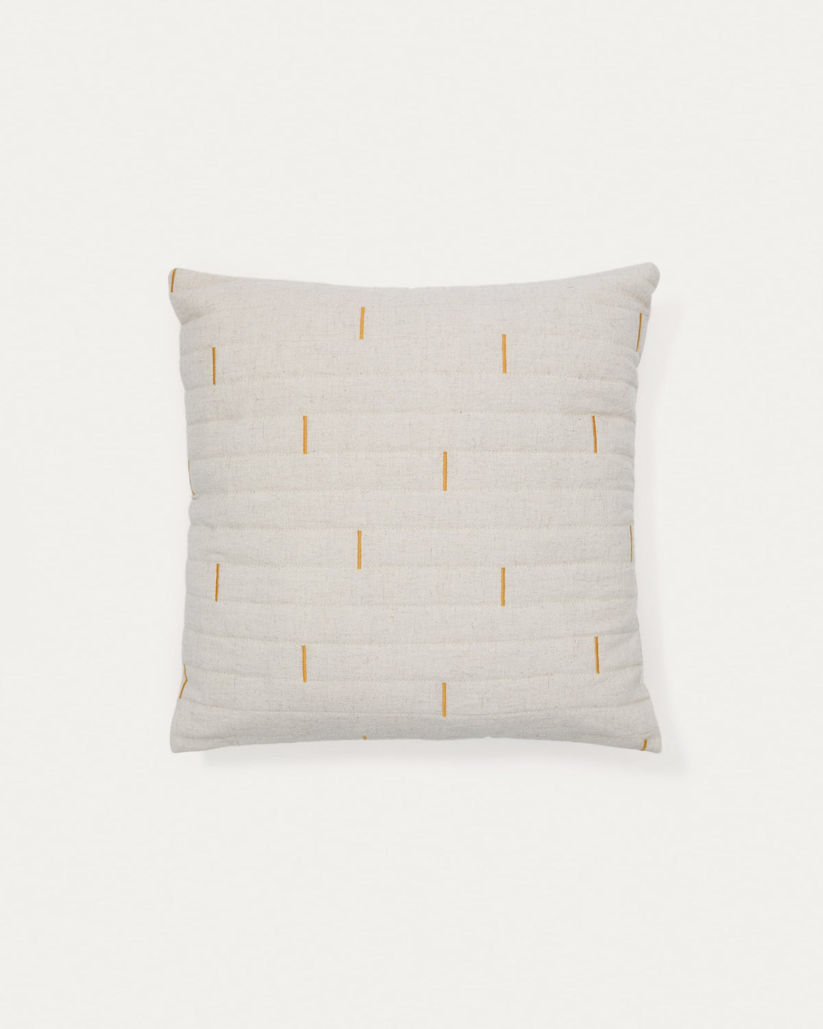 Linen Embroidered Japandi Cushion Cover in padded cotton and linen