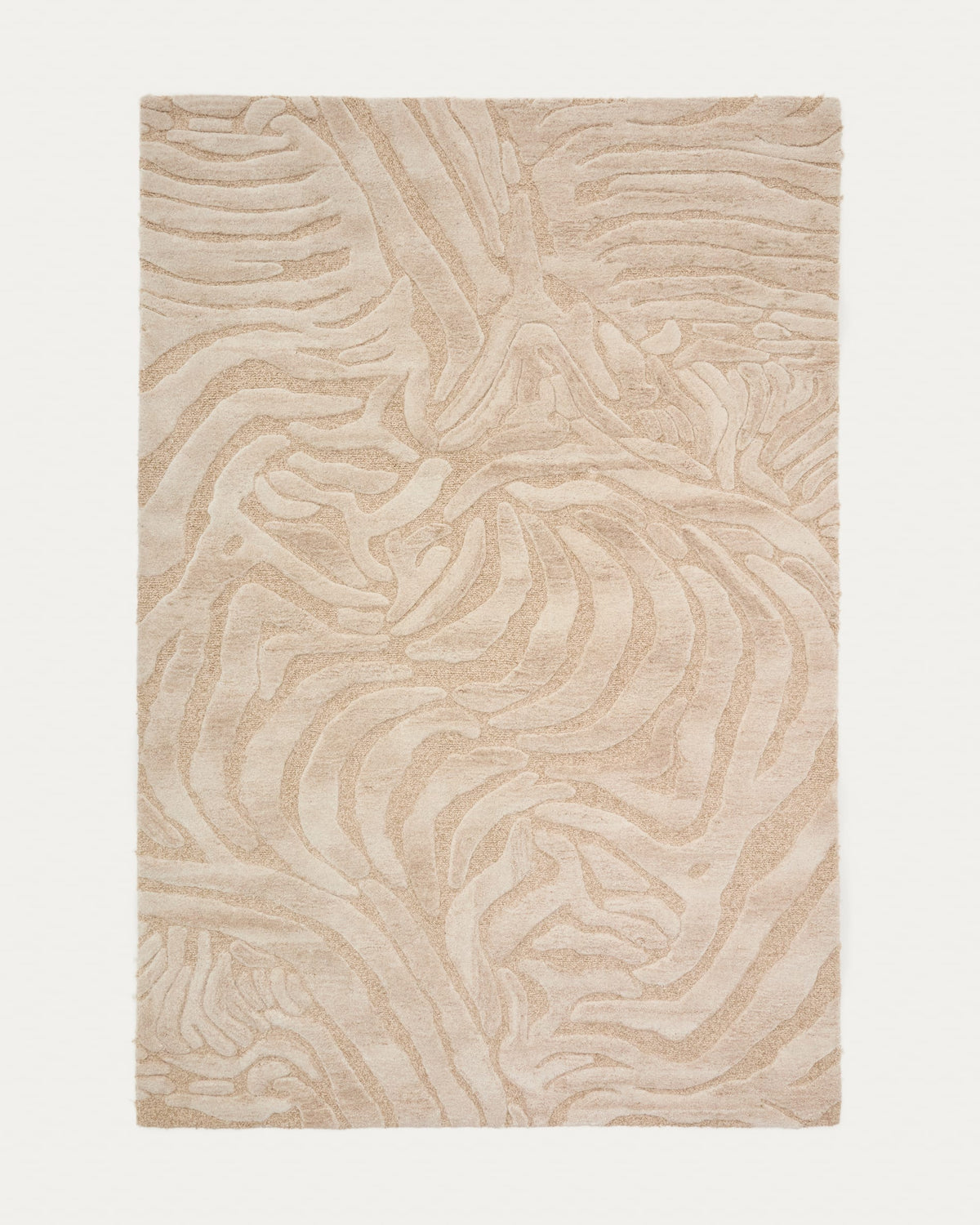 Zebra Wool Japandi Rug with jacquard weave