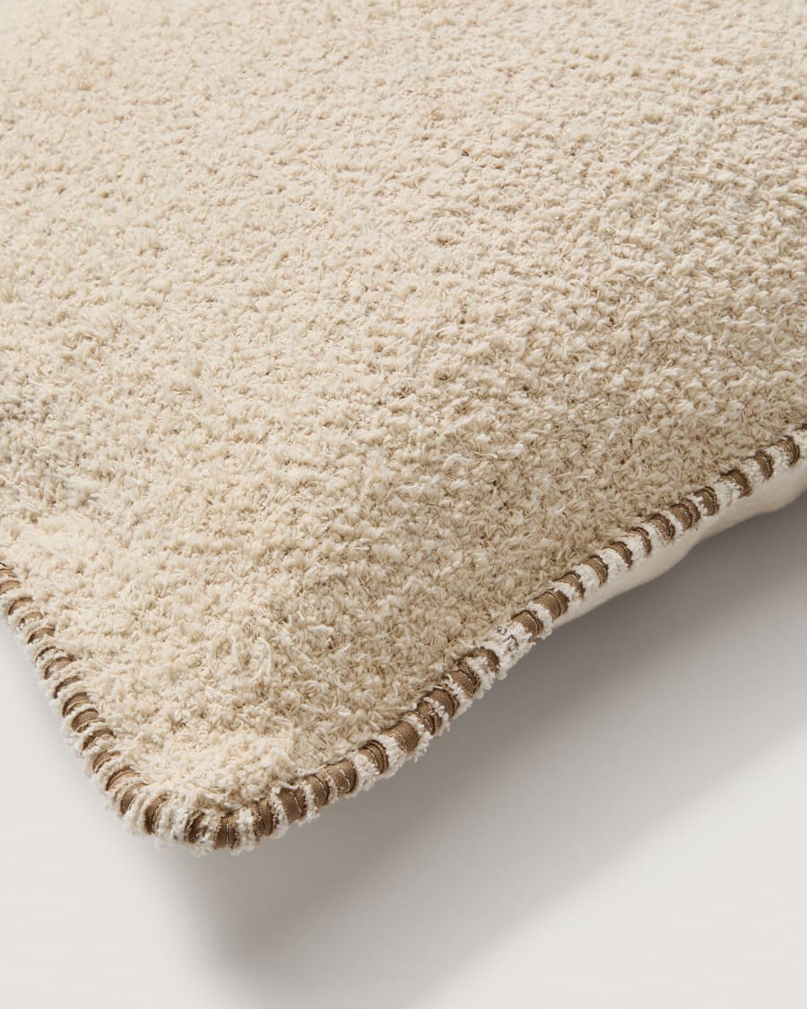 Beige Bouclé Japandi Cushion Cover