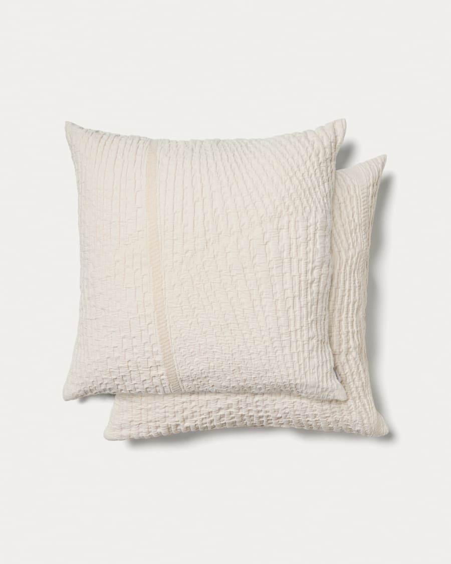 Striped Cotton Japandi Cushion Covers Set in 100% cotton