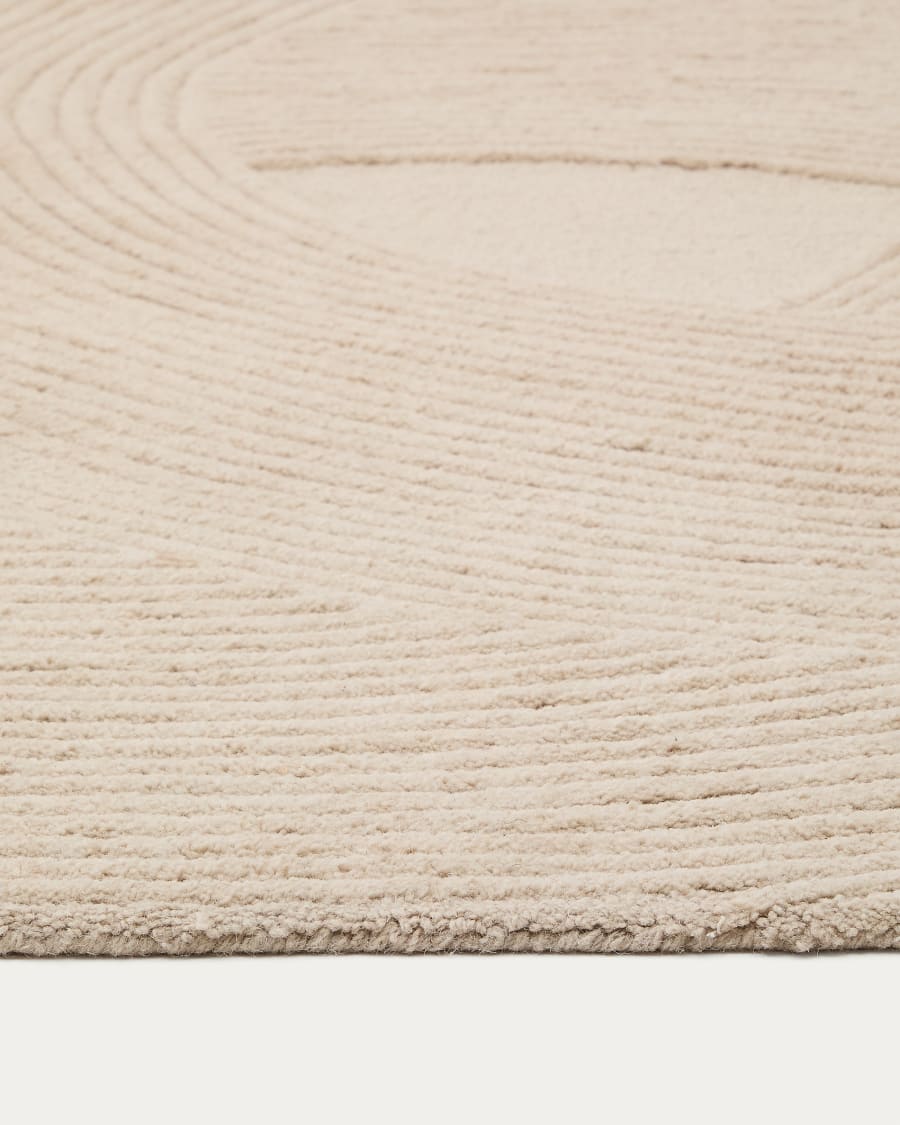 Beige Wool Japandi Rug