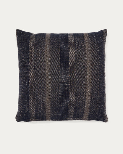 Dark Blue Striped Japandi Cushion Cover