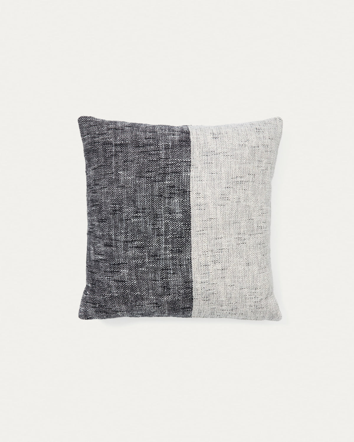 Grey Cotton Japandi Cushion Cover in woven jacquard