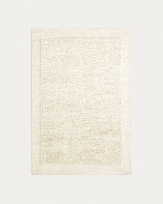 White Wool Japandi Rug