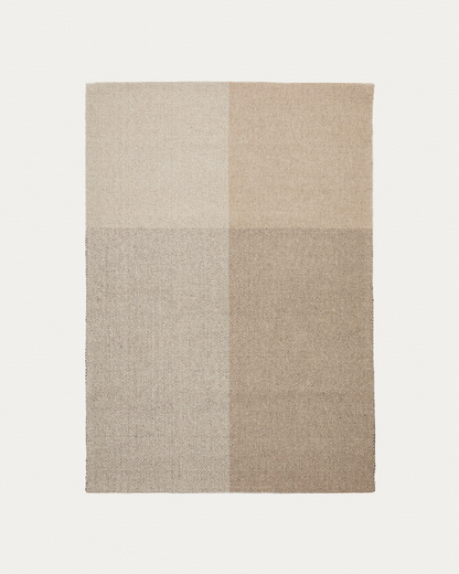 Japandi Beige Checkered Rug