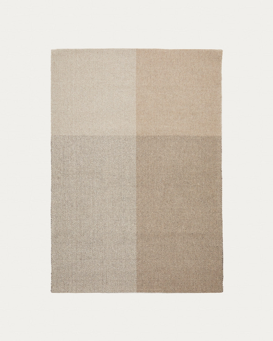 Japandi Beige Checkered Rug