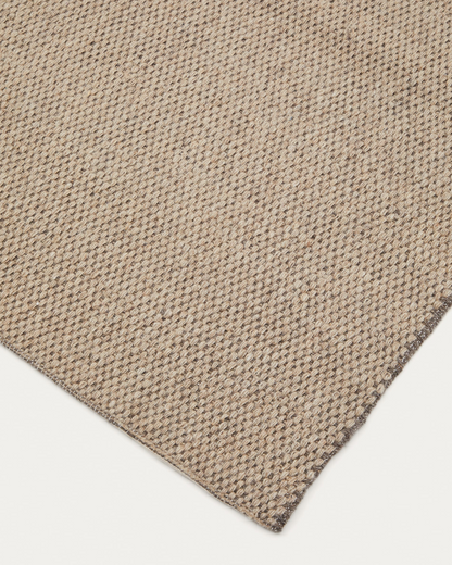 Japandi Beige Checkered Rug