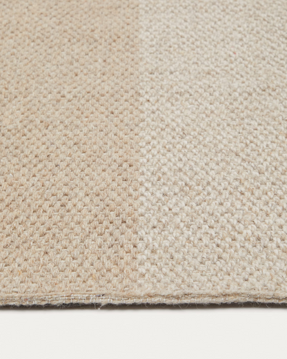 Japandi Beige Checkered Rug