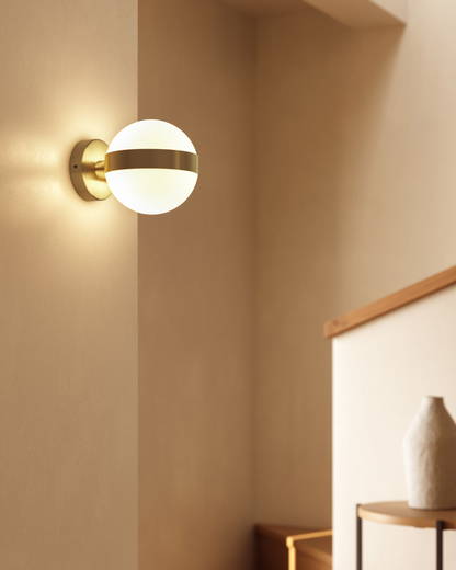 Japandi Milk Glass Wall Light