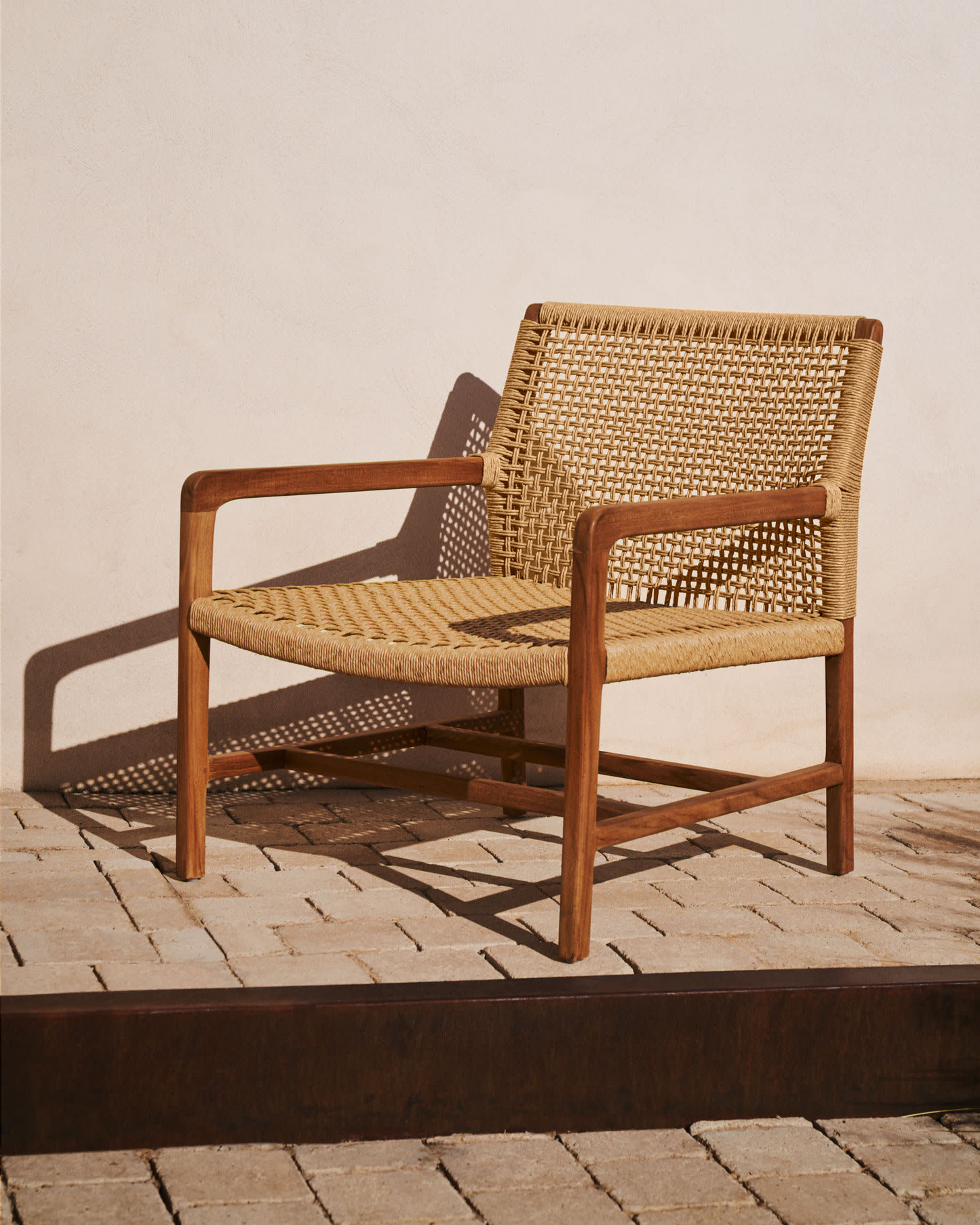 Japandi Solid Teak Armchair