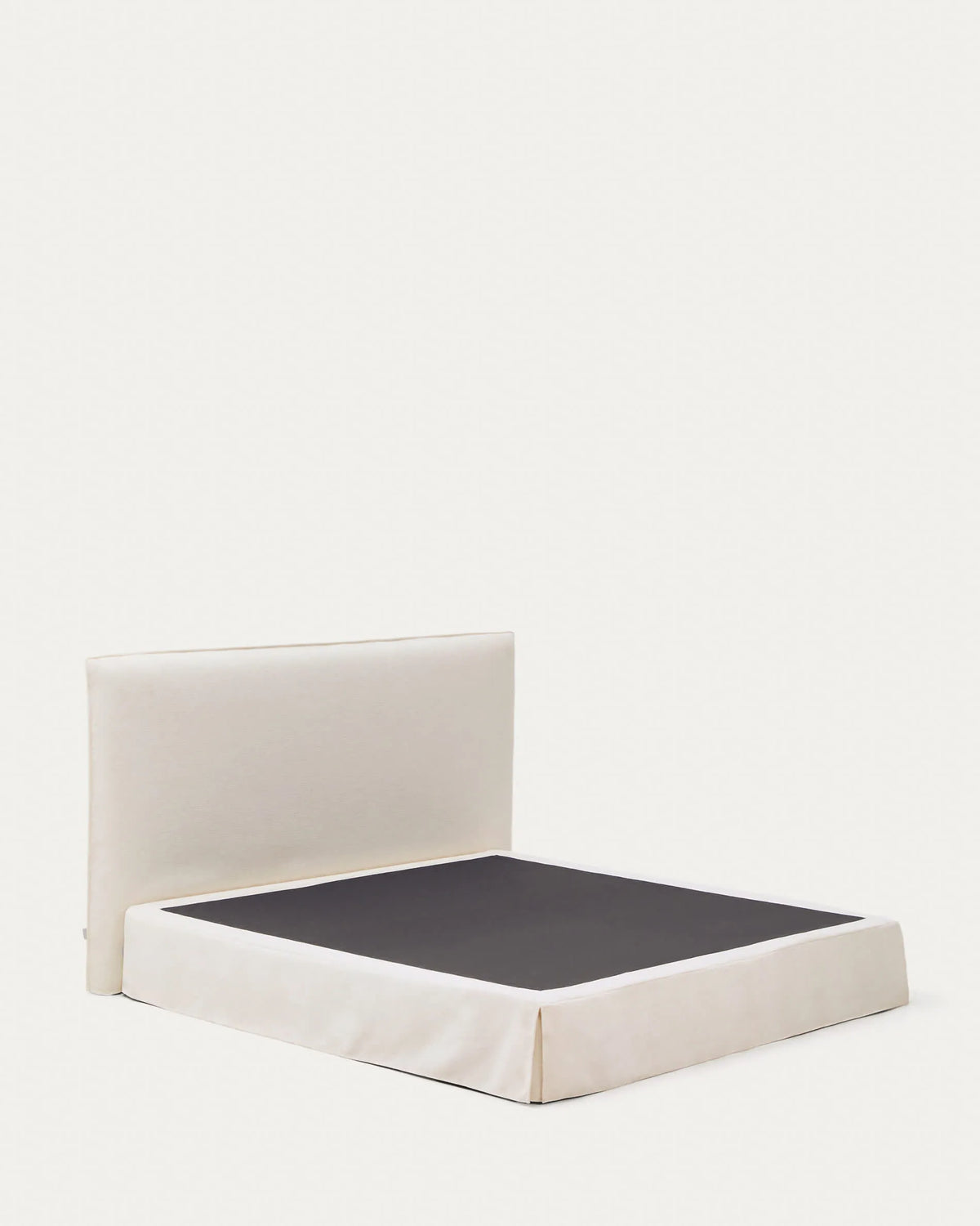 White Chenille Japandi Bed 180x200cm
