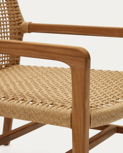 Japandi Solid Teak Armchair