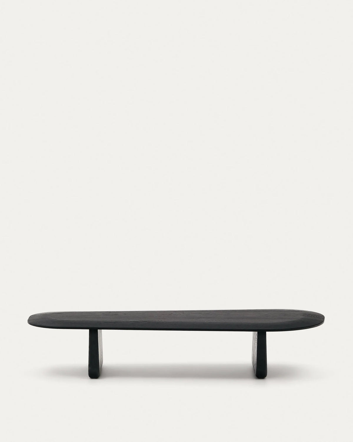 Black Organic Japandi Coffee Table in solid oak with black finish