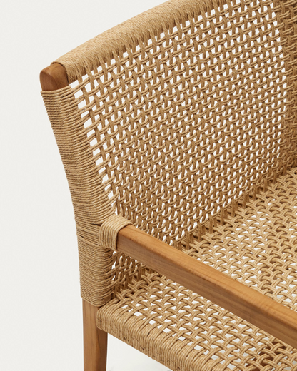 Japandi Solid Teak Armchair