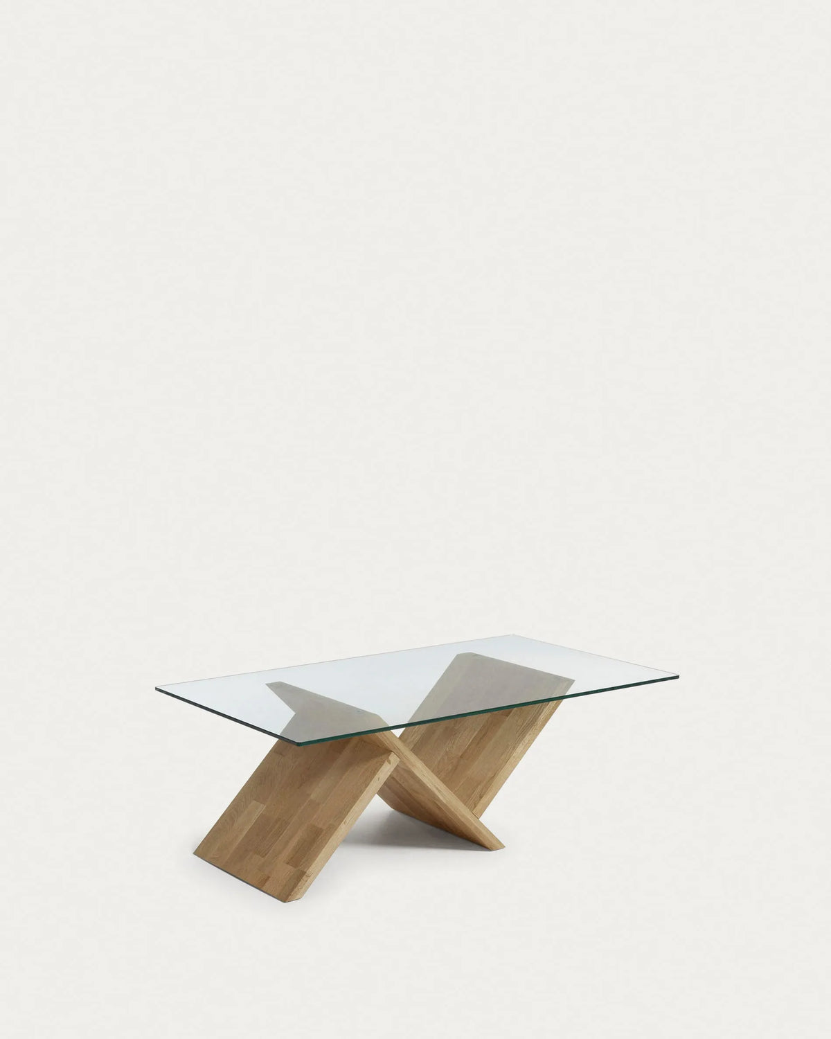 Japandi Glass & Wood Coffee Table