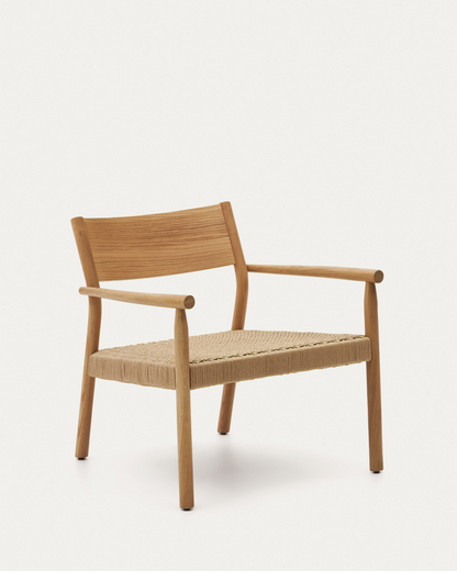 Japandi Wood and Rope Armchair