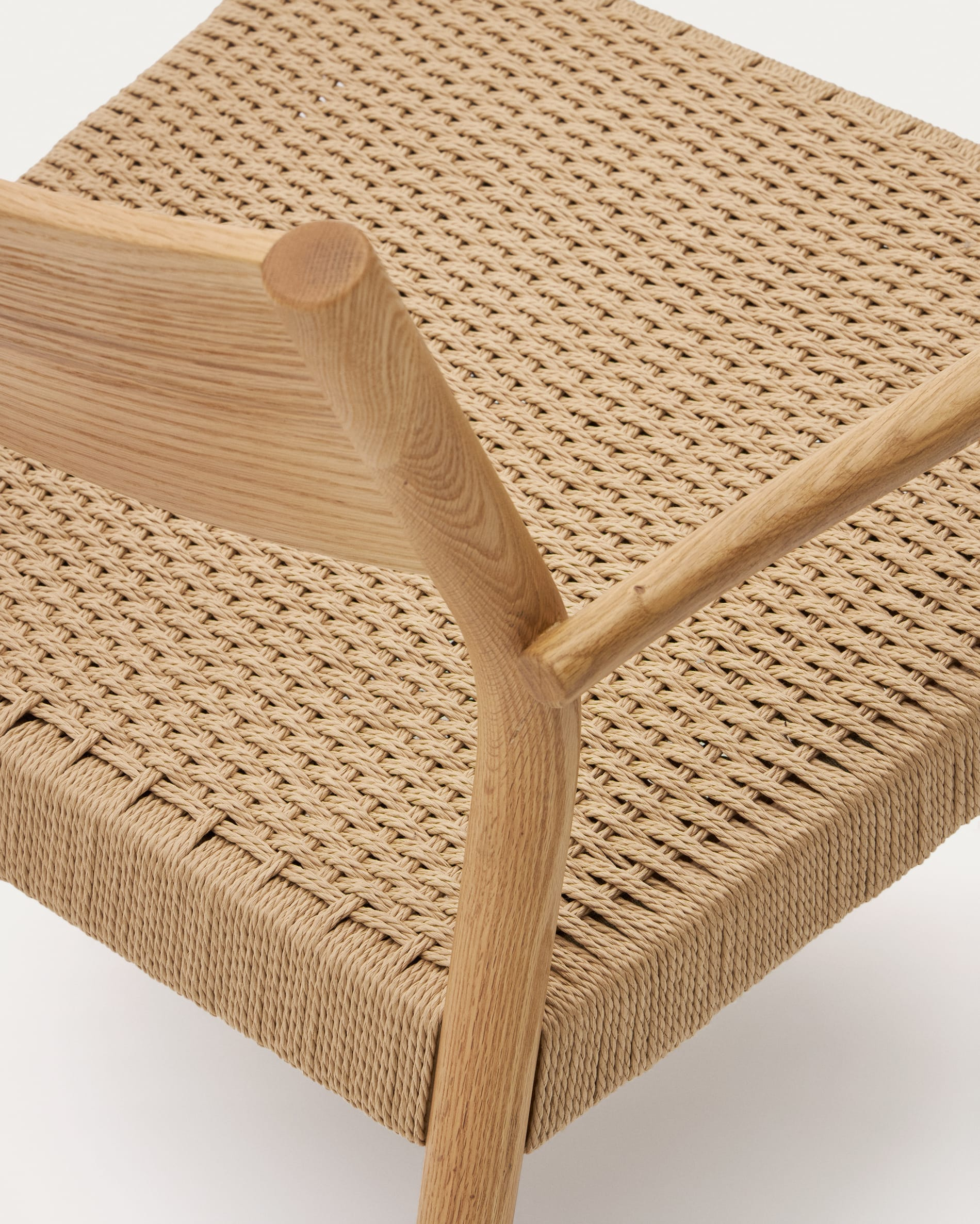 Japandi Wood and Rope Armchair